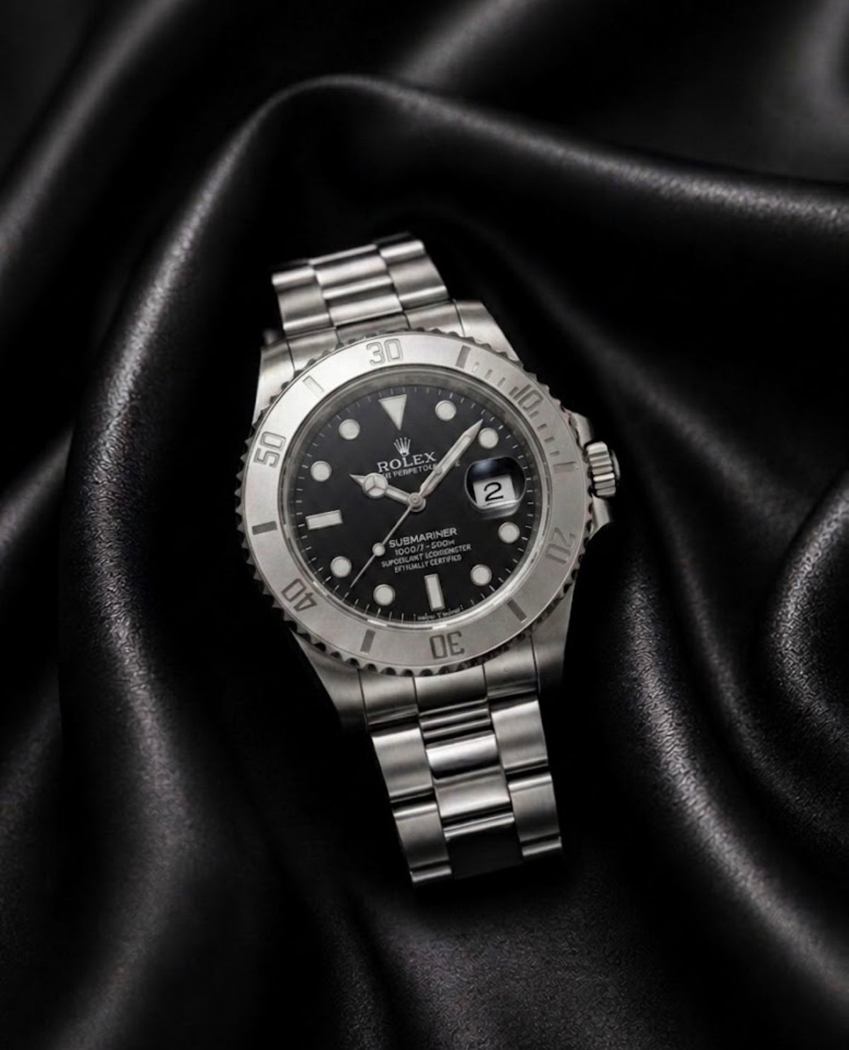 Luxury Black Dial Stainless Steel Watch