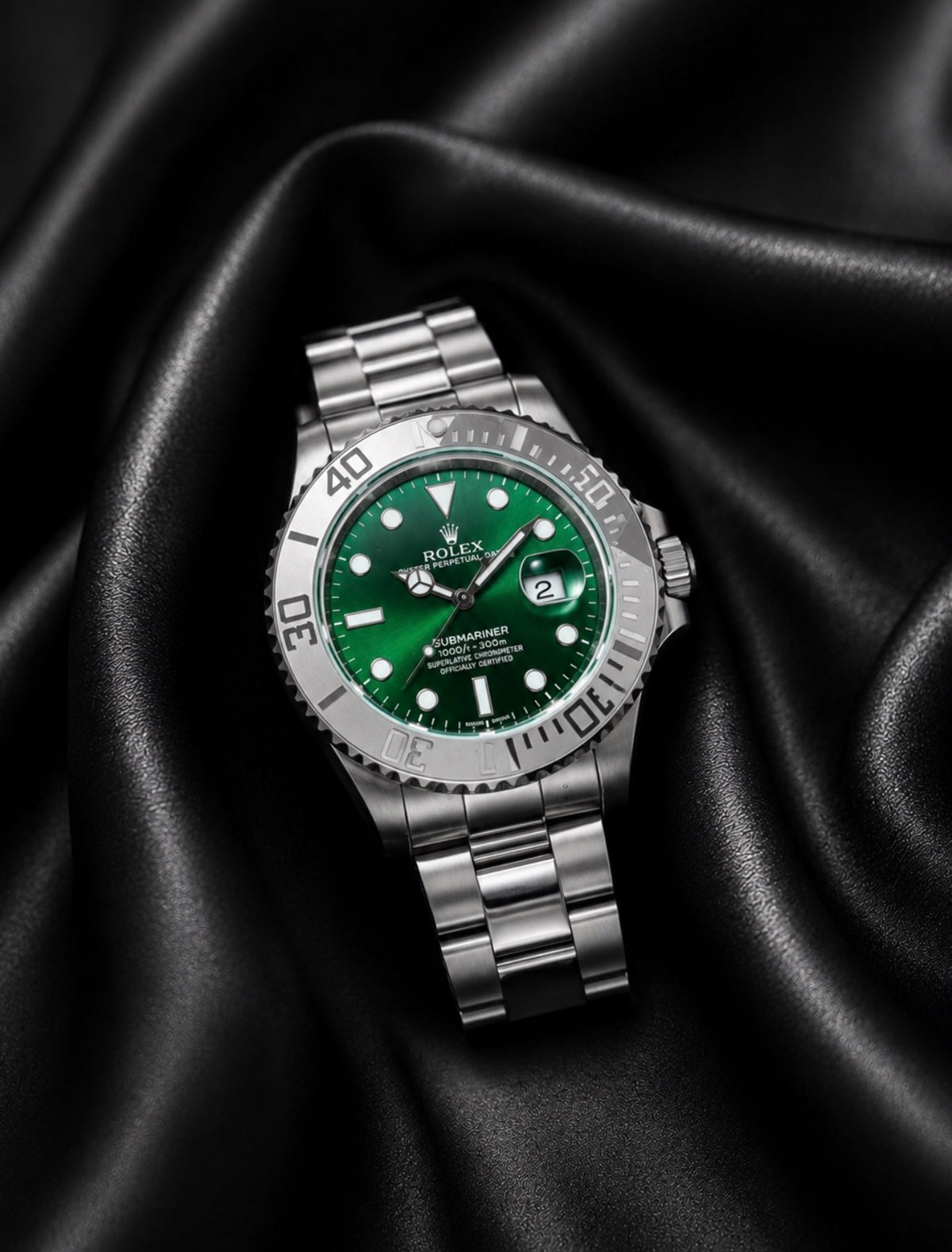Luxury Emerald Green Stainless Steel Watch