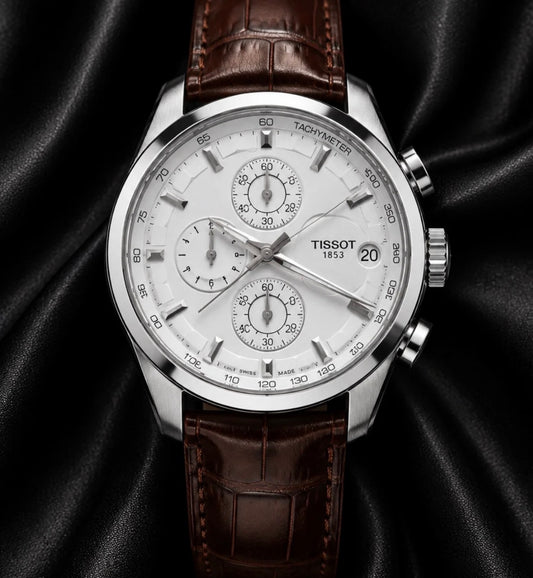 Classic Brown Leather Chronograph Watch