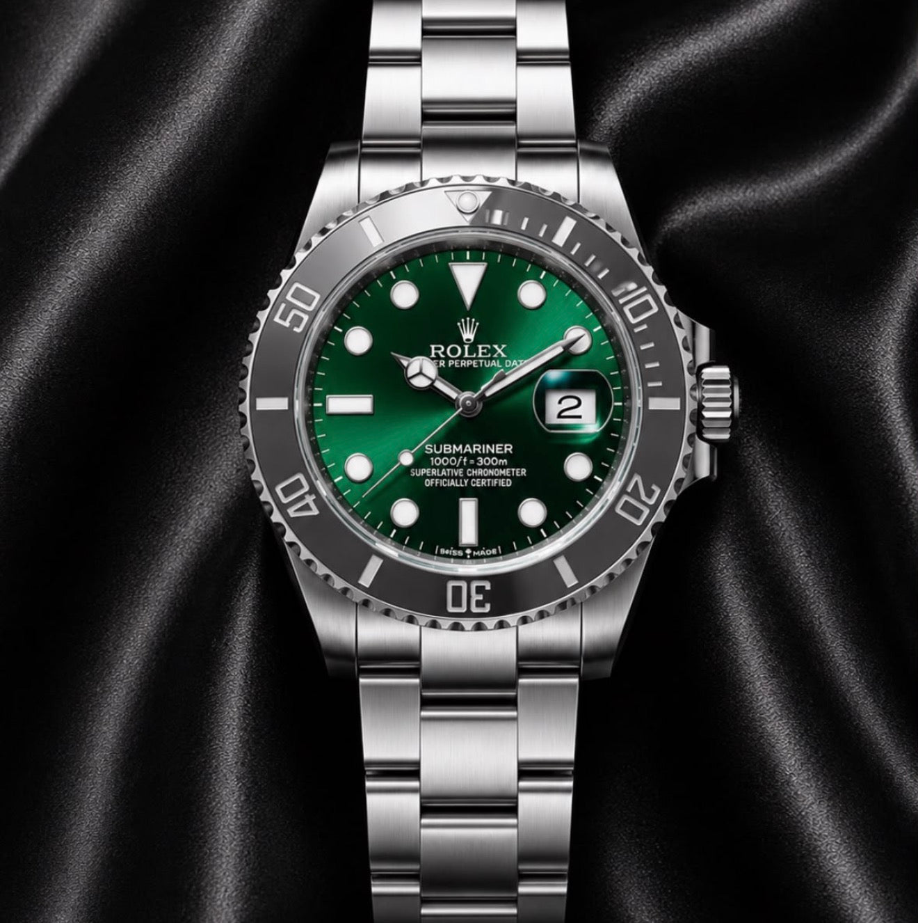 Luxury Emerald Green Stainless Steel Watch