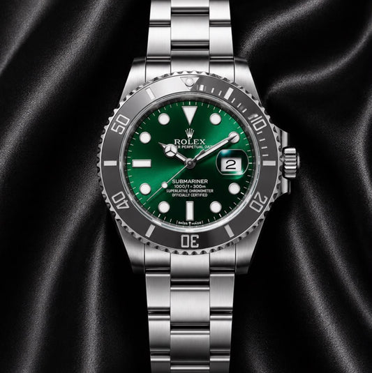 Luxury Emerald Green Stainless Steel Watch