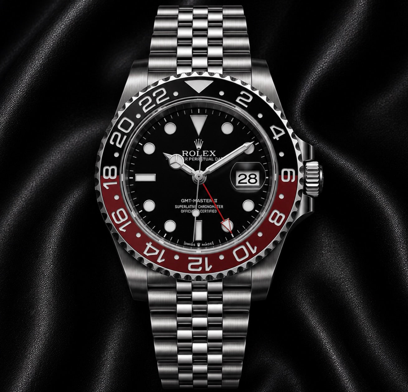 Luxury Rolex Silver GMT Men's Watch