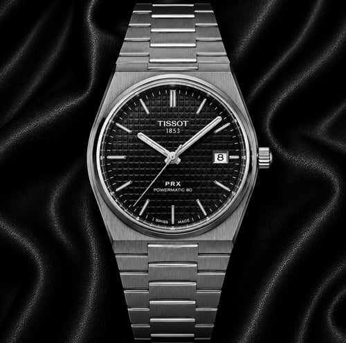 Tissot PRX Black Dial Stainless Steel Watch
