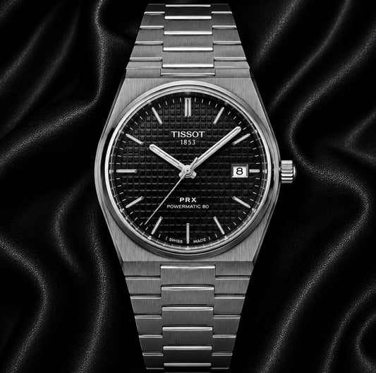 Tissot PRX Black Dial Stainless Steel Watch
