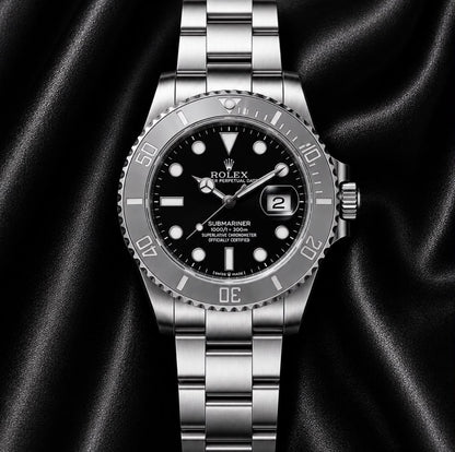 Luxury Black Dial Stainless Steel Watch