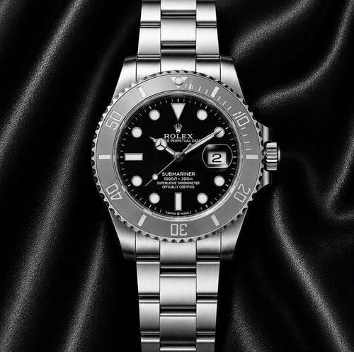 Luxury Black Dial Stainless Steel Watch