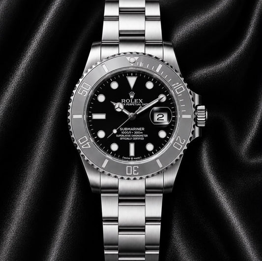 Luxury Black Dial Stainless Steel Watch