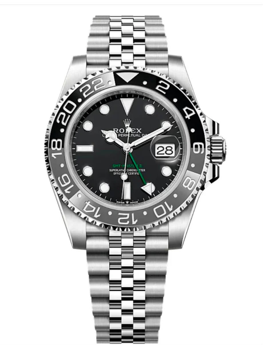 Luxury Rolex Silver GMT Men's Watch