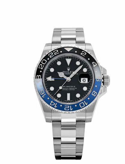 Luxury Rolex Silver GMT Men's Watch