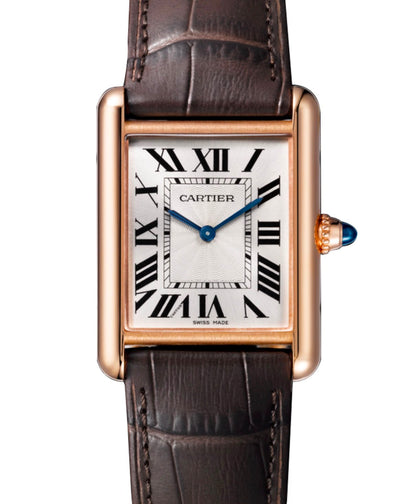 Classic Cartier Gold Leather Men's Watch