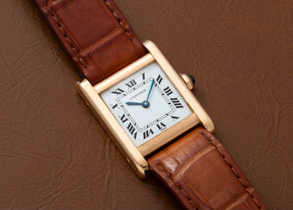 Classic Cartier Gold Leather Men's Watch