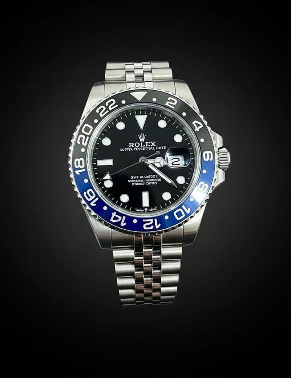 Luxury Rolex Silver GMT Men's Watch