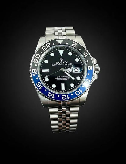Luxury Rolex Silver GMT Men's Watch