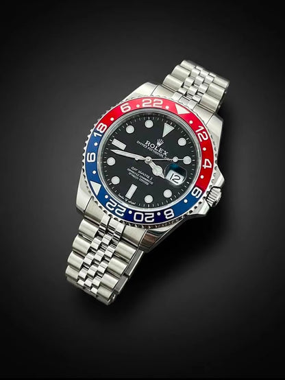 Luxury Rolex Silver GMT Men's Watch