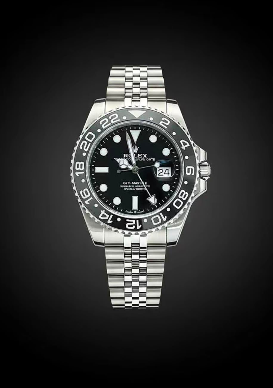 Luxury Rolex Silver GMT Men's Watch