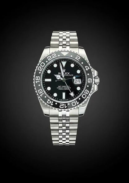 Luxury Rolex Silver GMT Men's Watch